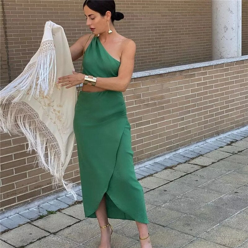 Asymmetric Cut Out Long Dress