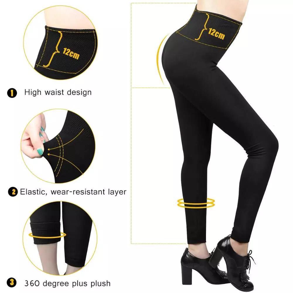 Hot! Women’s Extra Fleece Leggings High Waist Soft Stretchy Warm