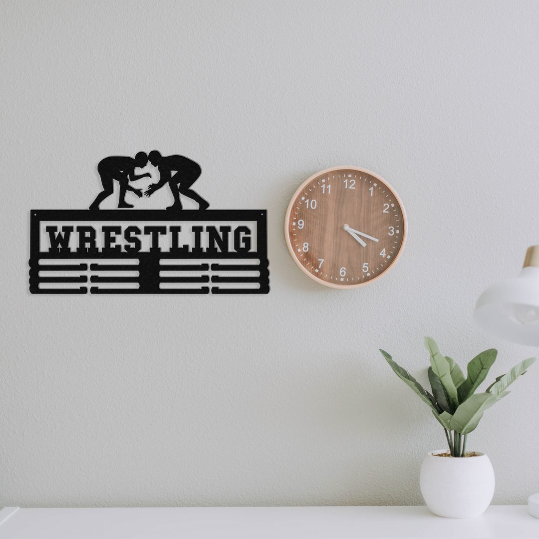 Wrestling Medal Holder - Metal Wall Art
