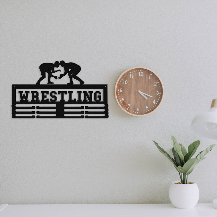 Wrestling Medal Holder - Metal Wall Art