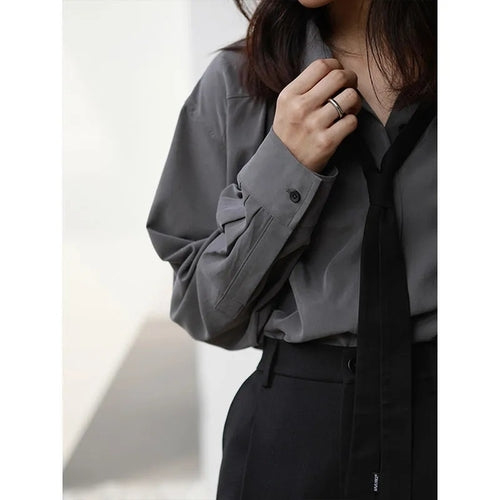 Zadily 2022 Summer Minimalist Long Sleeve Button Up Shirt Women Korean
