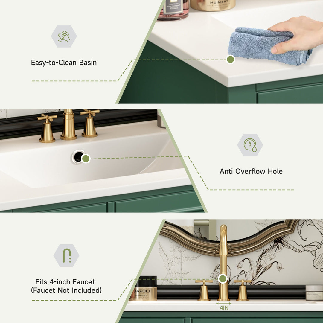 30' Bathroom Vanity with Sink, Freestanding Bathroom Storage Vanity