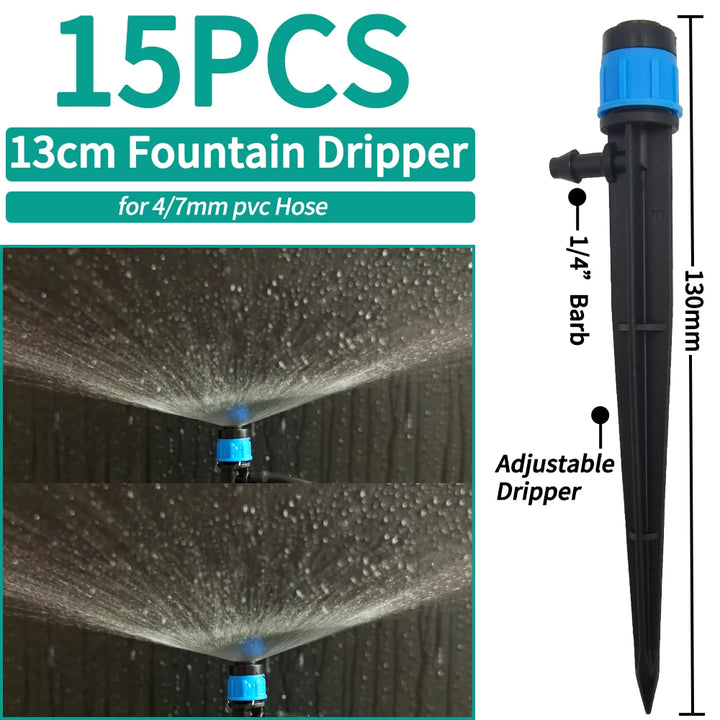 OASIS Greenhouse Watering Sprinkler Dripper Drip Irrigation Garden Adjustable Mist Emitters Stake Micro Spray Rotating Nozzle