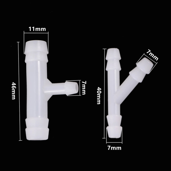 5Pcs 4/7mm Hose 8/11mm Hose Barb Water Connector Tee Y Coupling Garden Drip Irrigation Pipe Connection Fitting Water Splitter