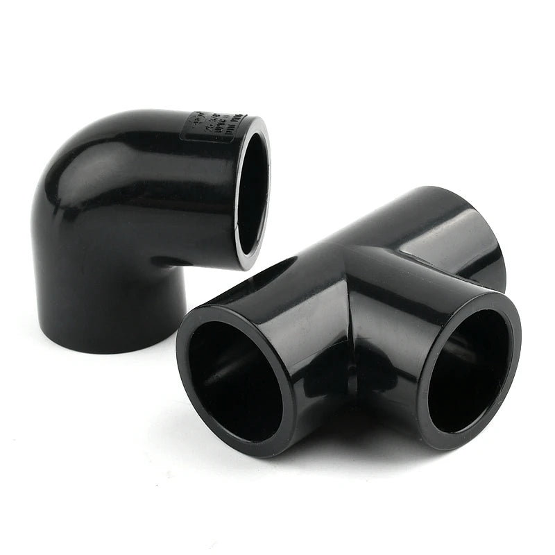 2~20PCS 20,25mm Thicken Black UPVC Connectors Aquarium Accessories Fish Tank Joints Garden Irrigation Fittings Water Pipe Joint