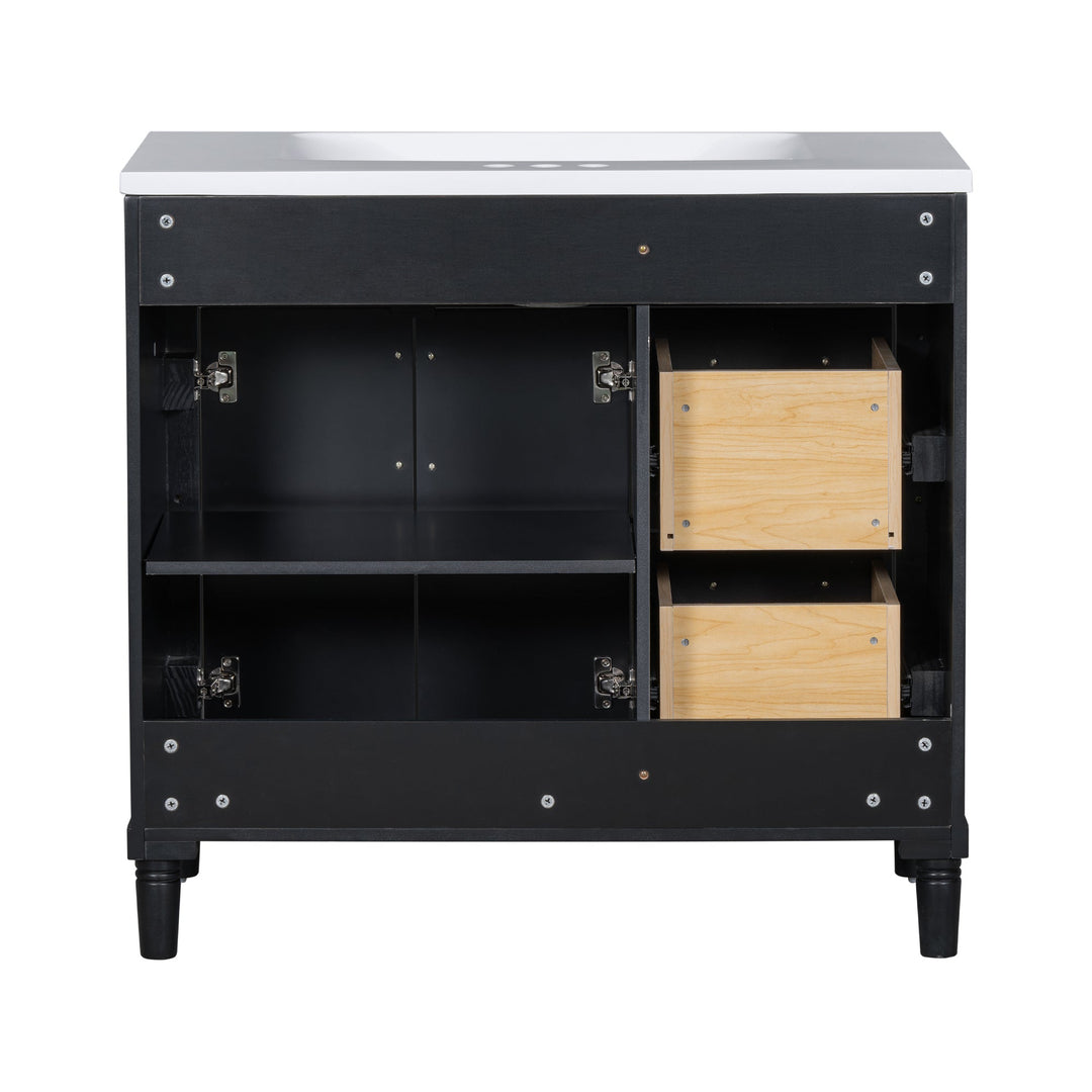 36'' Bathroom Vanity with Top Resin Sink, Freestanding Bathroom