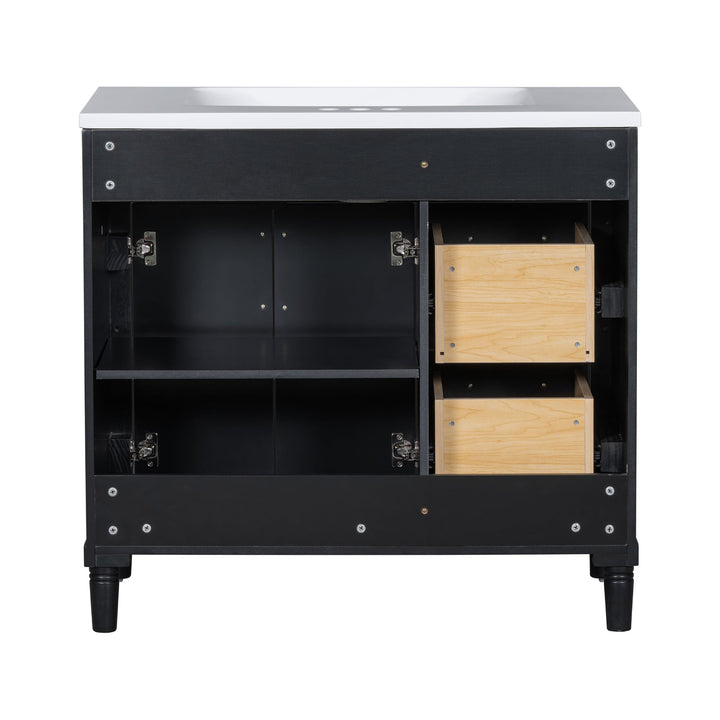 36'' Bathroom Vanity with Top Resin Sink, Freestanding Bathroom