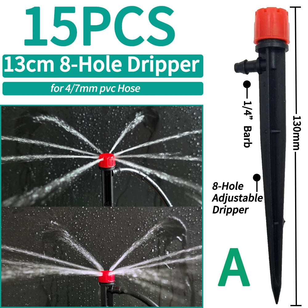 OASIS Greenhouse Watering Sprinkler Dripper Drip Irrigation Garden Adjustable Mist Emitters Stake Micro Spray Rotating Nozzle