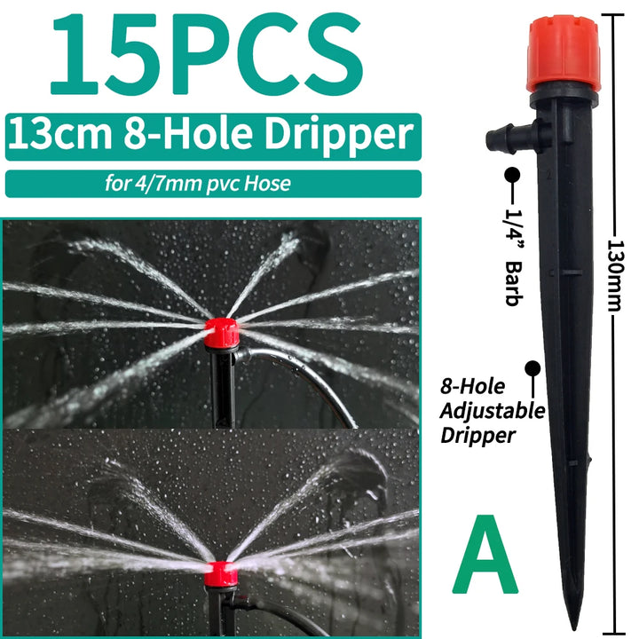 OASIS Greenhouse Watering Sprinkler Dripper Drip Irrigation Garden Adjustable Mist Emitters Stake Micro Spray Rotating Nozzle