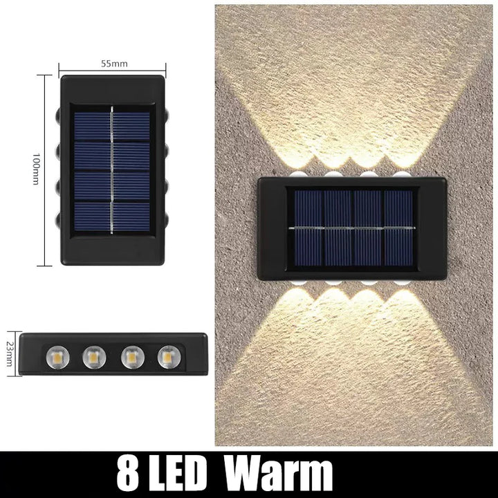 1-2PC 6/8 LEDs Solar Outdoor Wall Decorative Landscape Lighting Light Fixtures Suitable For Courtyard Villa Fence Terrace Garden
