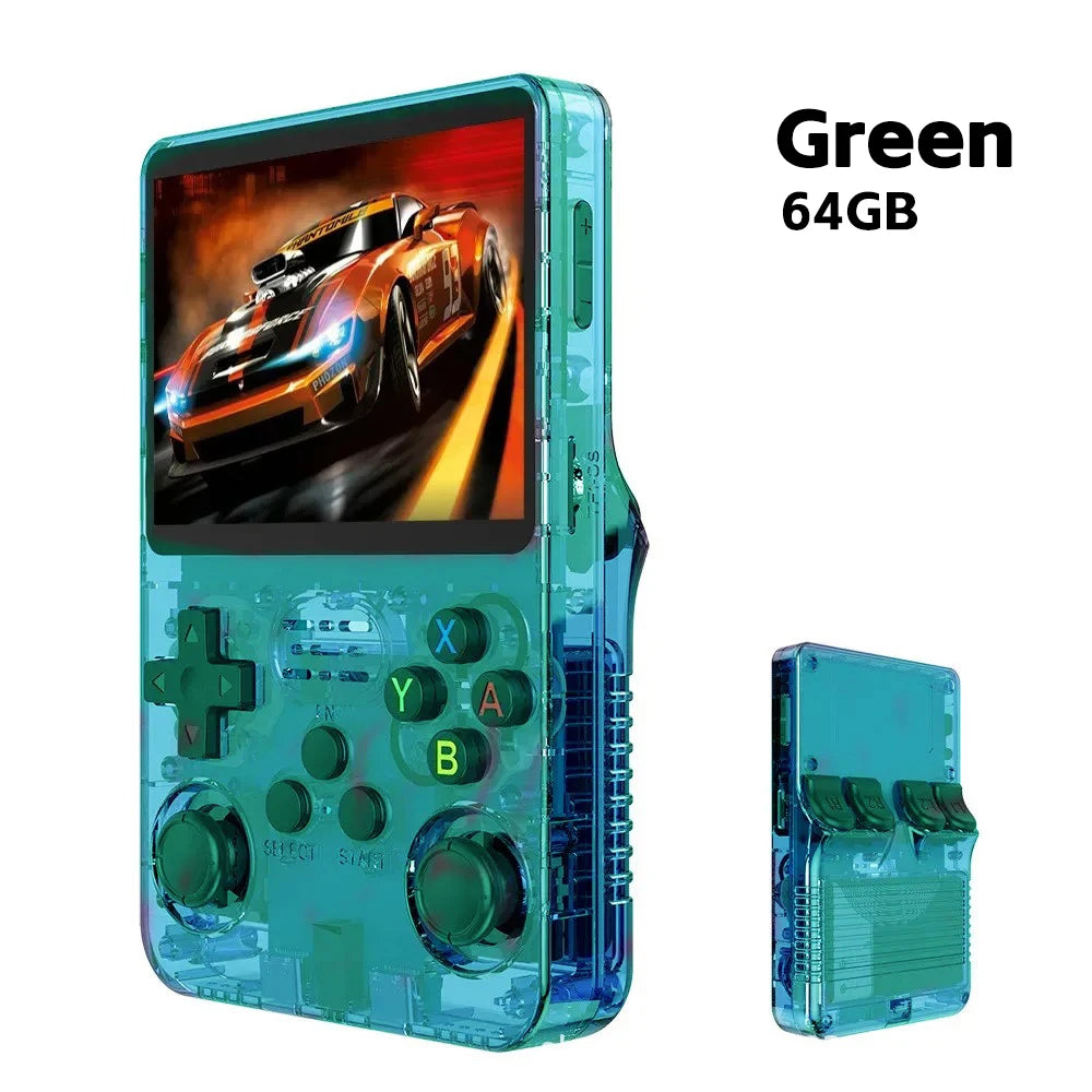 R36S Retro Video Handheld Game Console Linux System 3.5 in IPS Screen  3000mAH Battery 64G/128G TF Card Preinstalled Games