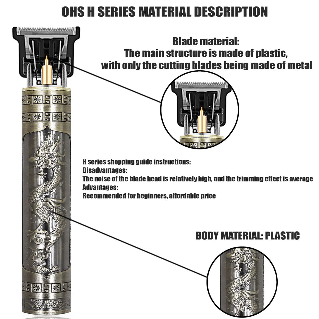Vintage USB Fast Charging Cordless Hair Clipper Trimmer Portable Electric Shaver Professional Barber Hair Cutting Machine