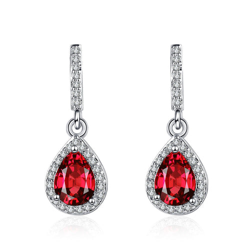 Fashion Drop Shape Ear Studs Micro Inlaid Zircon Earrings