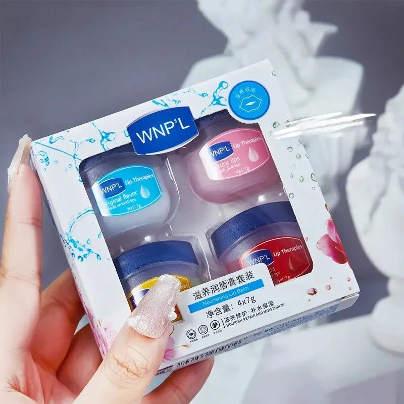 4pcs/box Natural Plant Lip Balm Moisturizing Plump Lips Lipsticks Makeup Base Anti-Cracking Lips Oil Lip Plumper Skin Care
