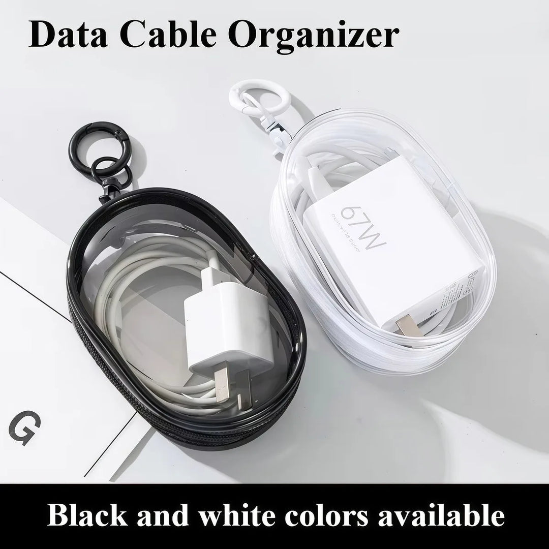 Multi Functional Storage Bag Transparent Data Cable Charger Storage Box Portable Zipper Dustproof Storage Box Small Doll Storage