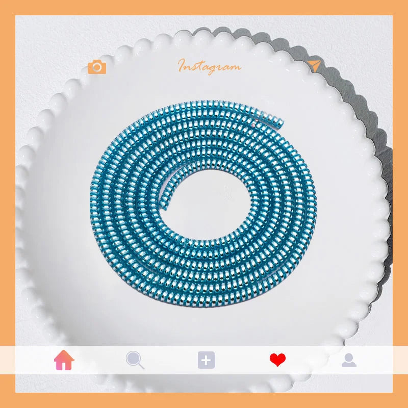 New 1.5M Plating Color TPU Spiral USB Charging Cable Protector for IPhone Samsung Xiaomi Line Protection Cable Organizer