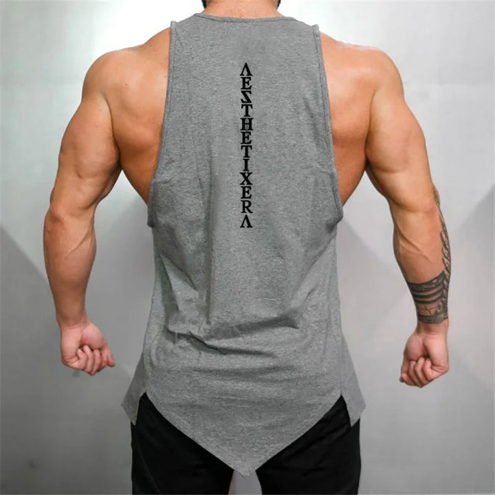 Muscleguys Gyms Stringer Clothing Bodybuilding Tank Top Men Fitness Singlet Sleeveless Shirt Solid Cotton Muscle Vest Undershirt