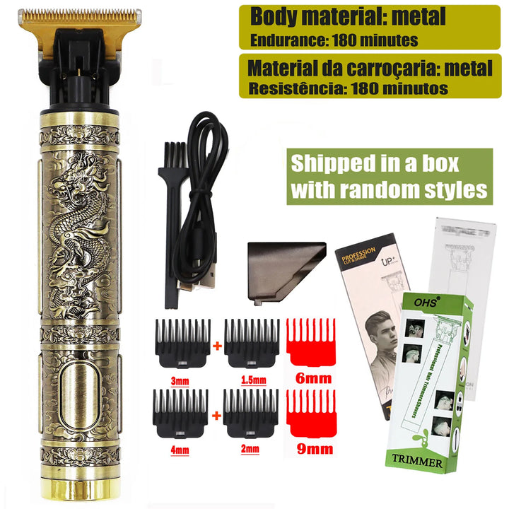 Vintage USB Fast Charging Cordless Hair Clipper Trimmer Portable Electric Shaver Professional Barber Hair Cutting Machine