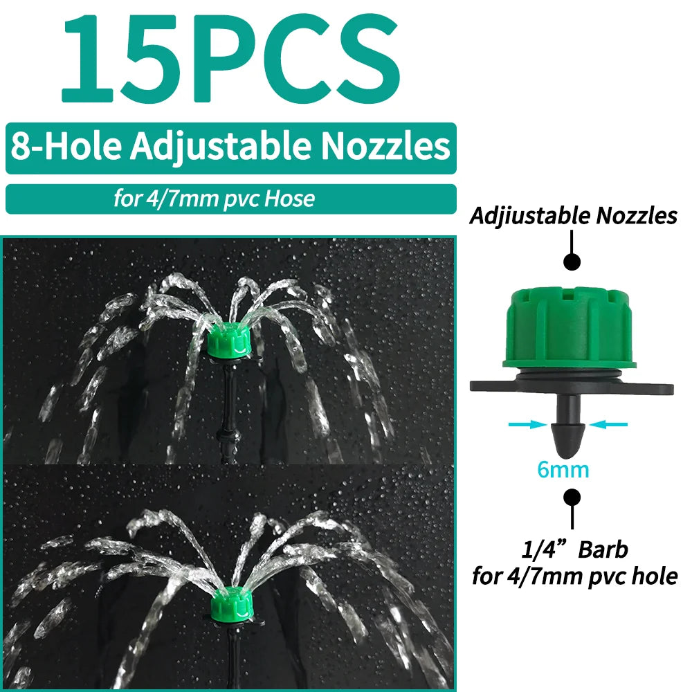 OASIS Greenhouse Watering Sprinkler Dripper Drip Irrigation Garden Adjustable Mist Emitters Stake Micro Spray Rotating Nozzle