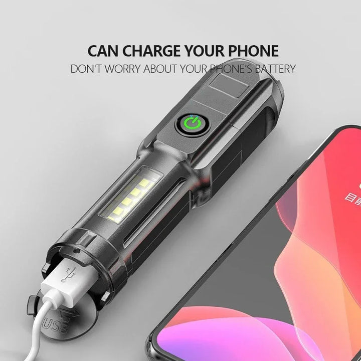 High Power LED Flashlight 10000 Lumen Tactical Torch USB Rechargeable Waterproof Zoom Flashlight Outdoor Emergency Fishing