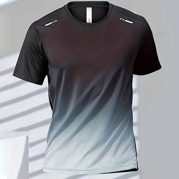 Men's T-shirts Sports Running T-shirt Quick-drying Gradient Short Sleeve Tees Outdoor Workout Basketball Training Running Outfit