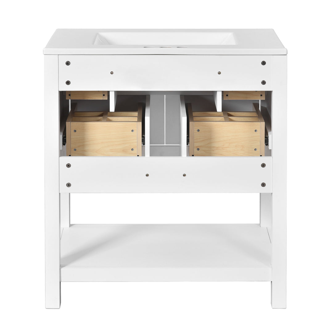 60'' Bathroom Vanity Set with Ceramic Sink (Separate), Free Standing