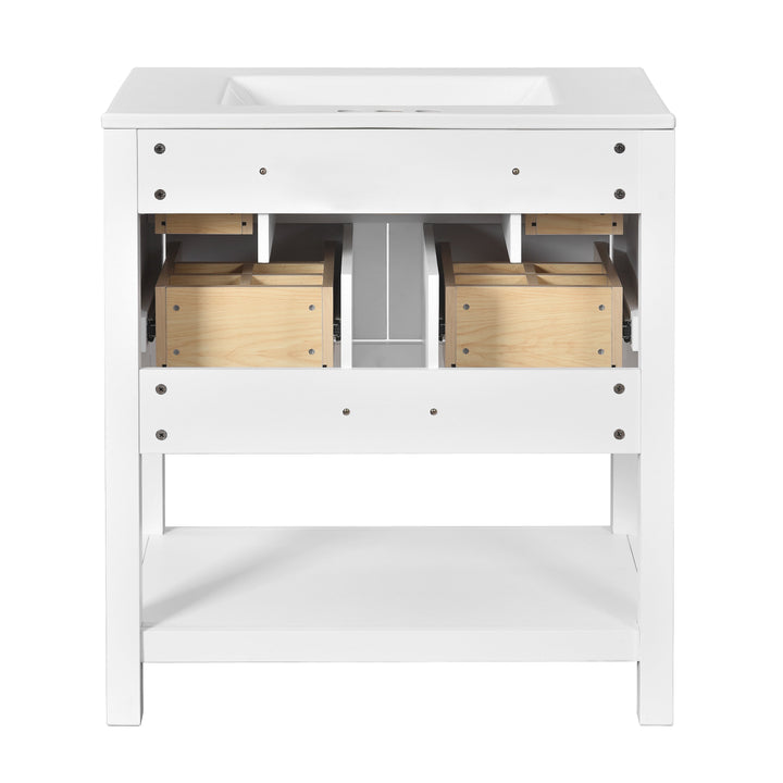 60'' Bathroom Vanity Set with Ceramic Sink (Separate), Free Standing