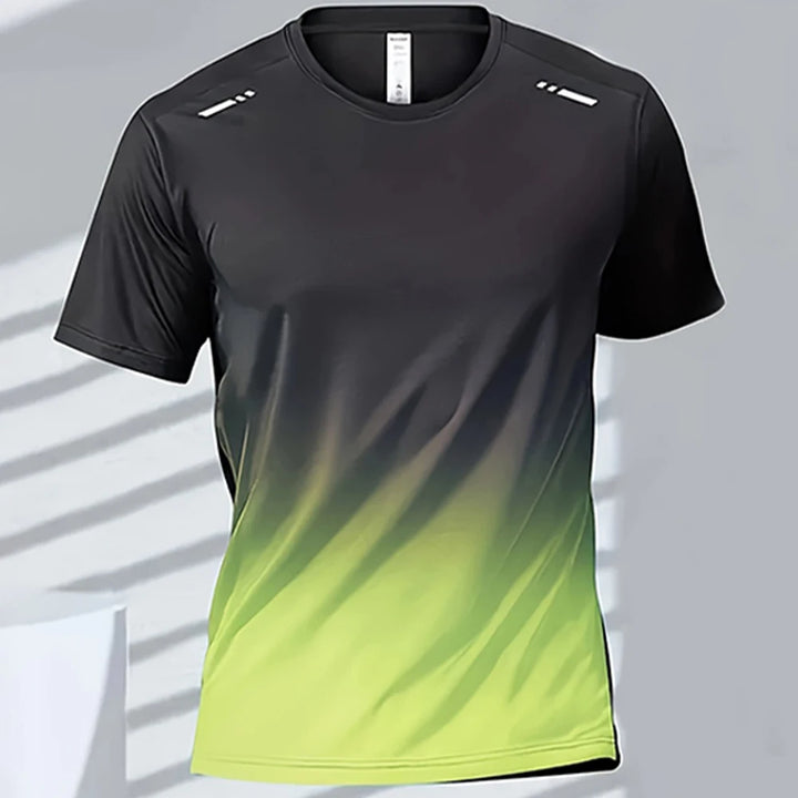 Men's T-shirts Sports Running T-shirt Quick-drying Gradient Short Sleeve Tees Outdoor Workout Basketball Training Running Outfit