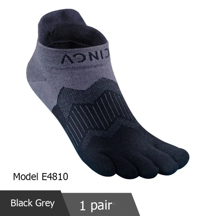 AONIJIE Sports Run Low Cut Athletic Five Toe Socks Quarter Toesocks For Running Marathon Race Trail