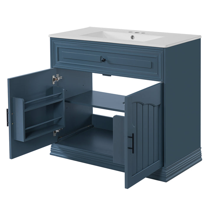 36' Luxurious Bathroom Vanity with Ceramic Sink, Bathroom Vanities