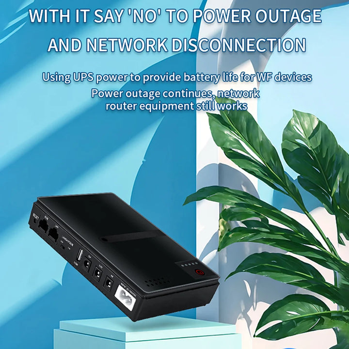 DC UPS Battery Backup 10400mAh 5V 9V 12V Output Uninterruptible Power Supply AC 85-265V Mini Portable UPS Battery Backup US Plug