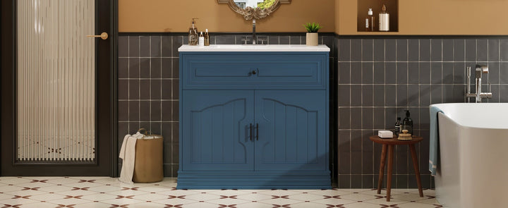 36' Luxurious Bathroom Vanity with Ceramic Sink, Bathroom Vanities