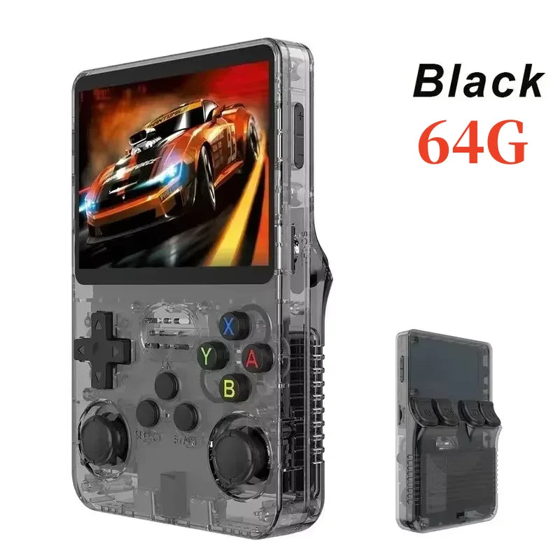 R36S Retro Handheld Video Game Console Linux System 3.5 Inch IPS Screen Portable Player 64GB GamesMultiple colors are available