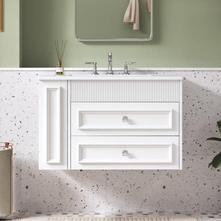 30'' Wall Mounted Bathroom Vanity, Floating Bathroom Storage Cabinet