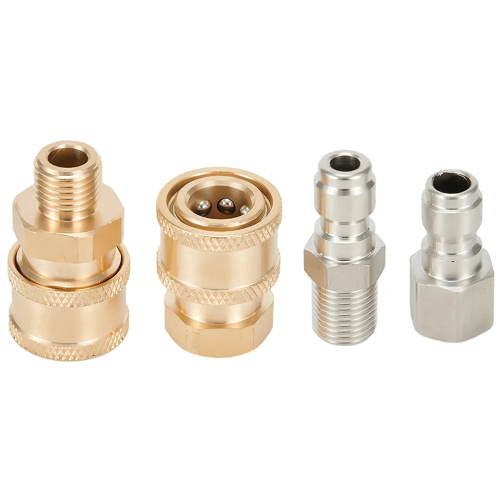 Pressure Washer Adapter 1/4'' Quick Connector Quick Release Fitting Power Washer Fast Connection Quick Coupler 1/4 Inch