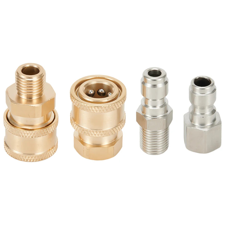 Pressure Washer Adapter 1/4'' Quick Connector Quick Release Fitting Power Washer Fast Connection Quick Coupler 1/4 Inch