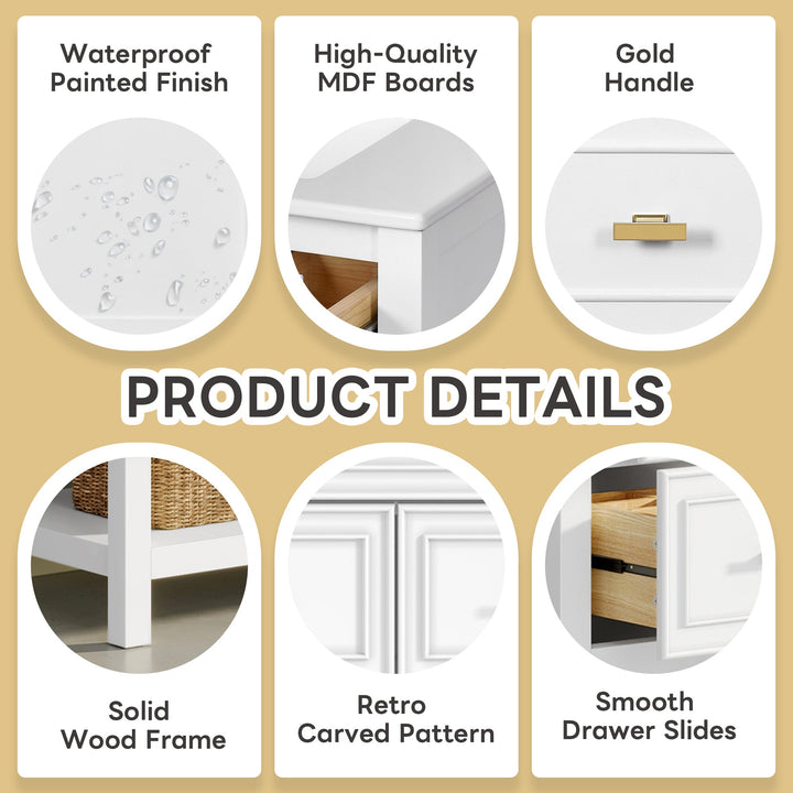60'' Bathroom Vanity Set with Ceramic Sink (Separate), Free Standing
