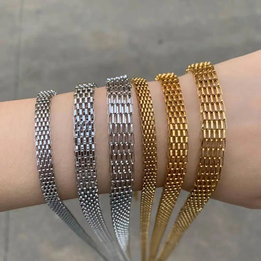 6mm8mm10mm Stainless Steel Mesh Necklaces Bracelets Set Jewelry For Men Women Hiphop Statement  USENSET