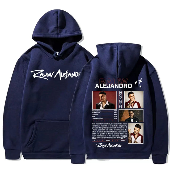 Rapper Rauw Alejandro 2025 Tour Merch Pullovers Men Women Fashion Trend High Quality Hoodies Casual Fleece Bodywarmer Sweatshirt