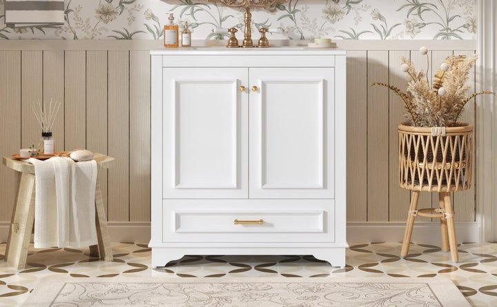 30' Luxurious Bathroom Vanity with Ceramic Sink, Bathroom Vanities