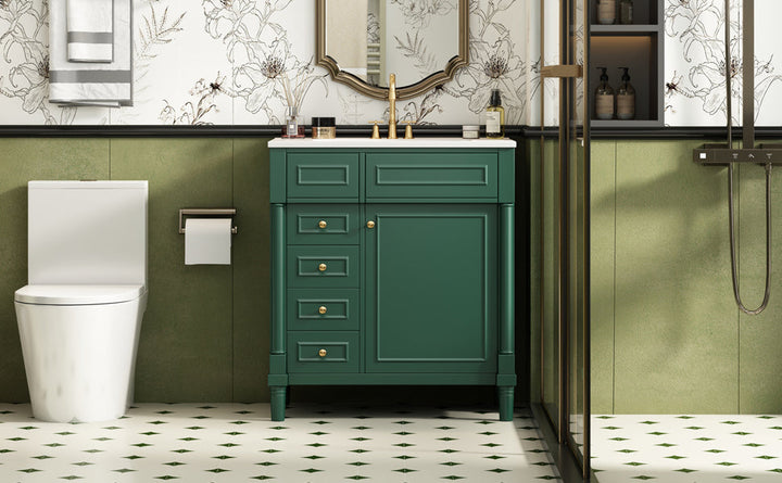 30' Bathroom Vanity with Sink, Freestanding Bathroom Storage Vanity