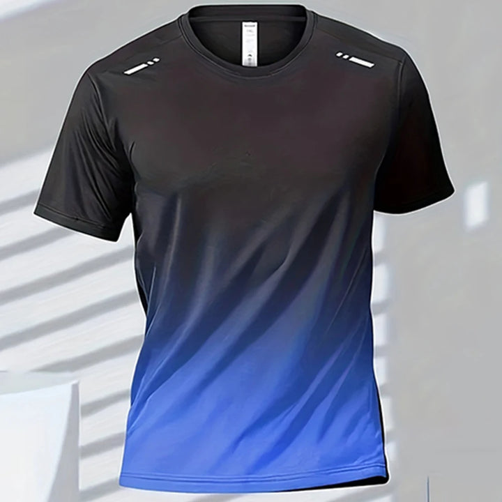 Men's T-shirts Sports Running T-shirt Quick-drying Gradient Short Sleeve Tees Outdoor Workout Basketball Training Running Outfit