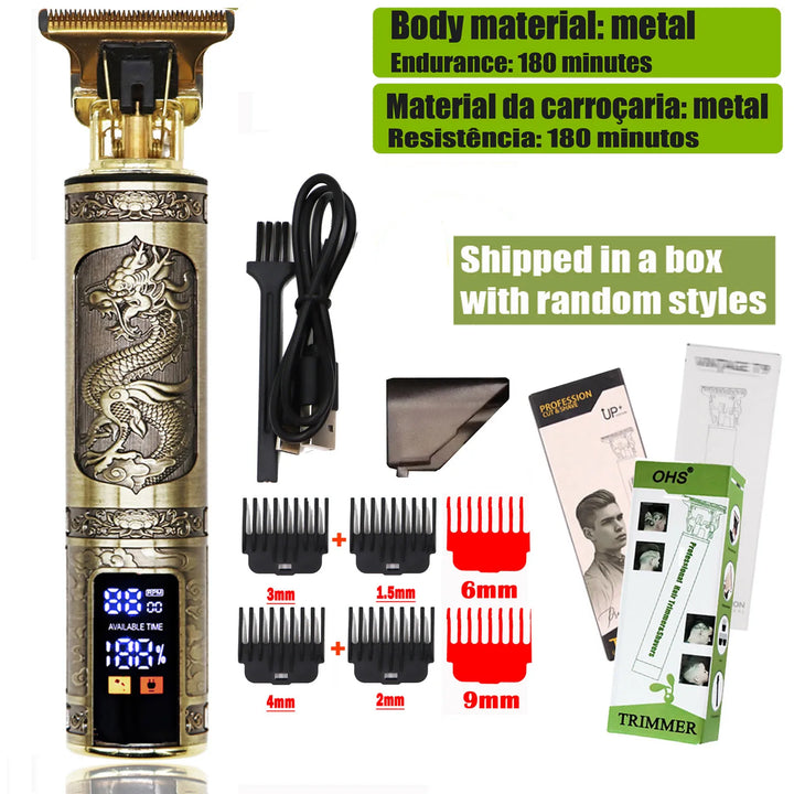 Vintage USB Fast Charging Cordless Hair Clipper Trimmer Portable Electric Shaver Professional Barber Hair Cutting Machine