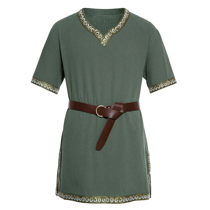 Warrior Men's Shirt Top Vintage Viking Men's Summer Short Sleeve Gothic Shirt Renaissance Pirate Costume Shirt Medieval Tunic