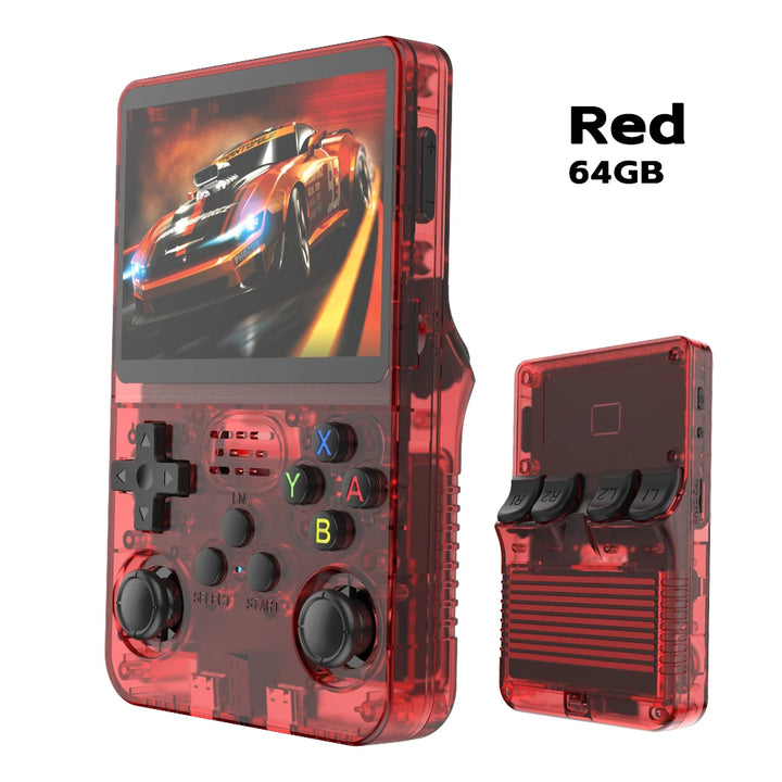 R36S Retro Handheld Video Game Console Linux System 3.5 Inch IPS Screen Portable Player 64GB GamesMultiple colors are available