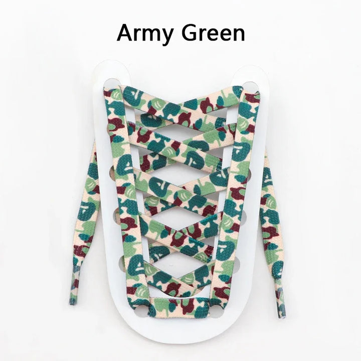 Colorful Shoelaces Camouflage Print Flat Shoe Laces For Sneakers AJ1&AF1 Boot Men And Women Leisure Shoestring Accessories