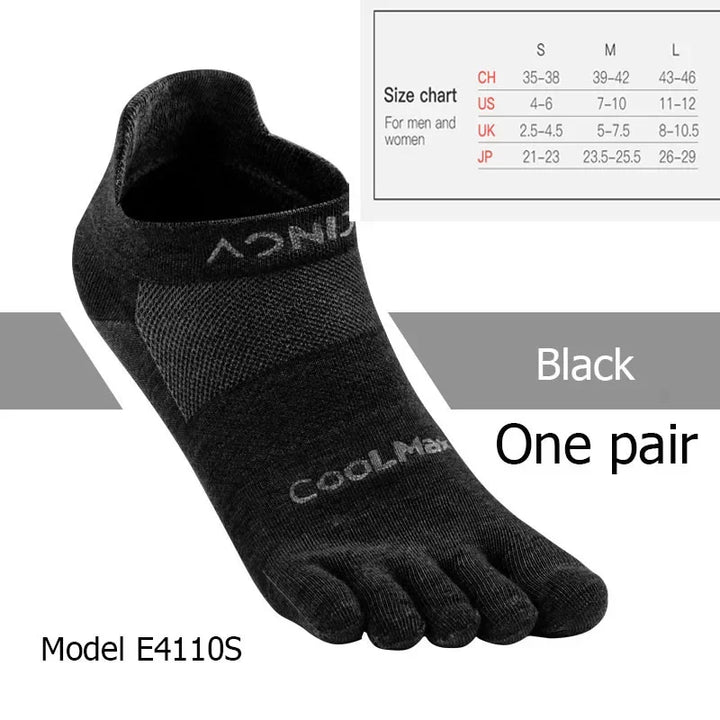 AONIJIE Sports Run Low Cut Athletic Five Toe Socks Quarter Toesocks For Running Marathon Race Trail