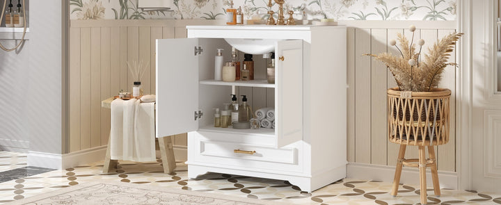 30' Luxurious Bathroom Vanity with Ceramic Sink, Bathroom Vanities