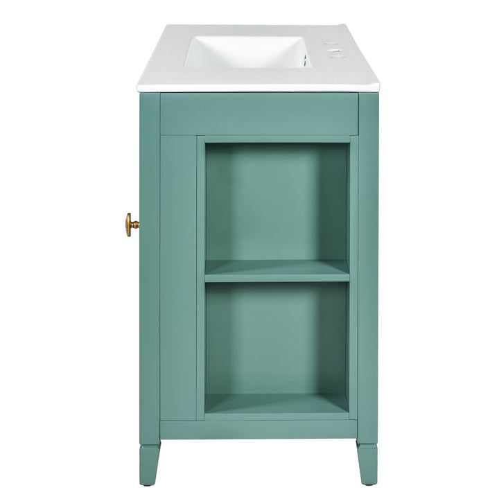 36-inch Bathroom Vanity with 2 Soft Close Doors, Solid Wood Frame