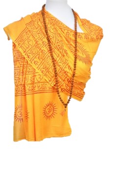 OM Hand Block Bhakti Yoga Prayer Sanskrit Hindu Mantra Shawl